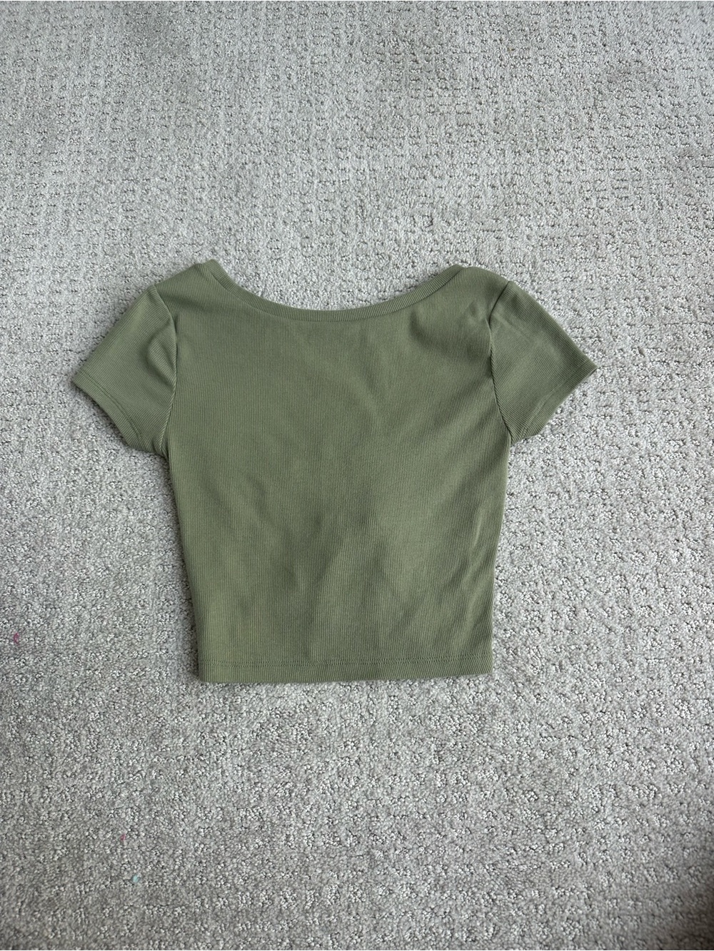 Olive Green Knit Scoop Neck Women's Top